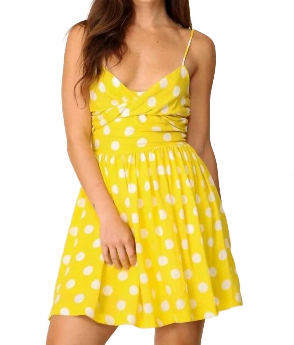 NEW LUMIERE dot in time mini dress in yellow